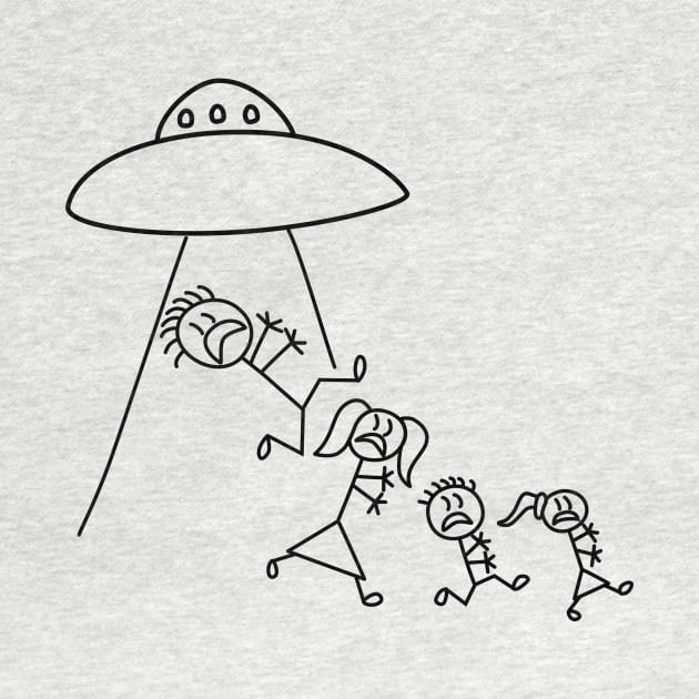 Aliens abduct stick family by Stacks